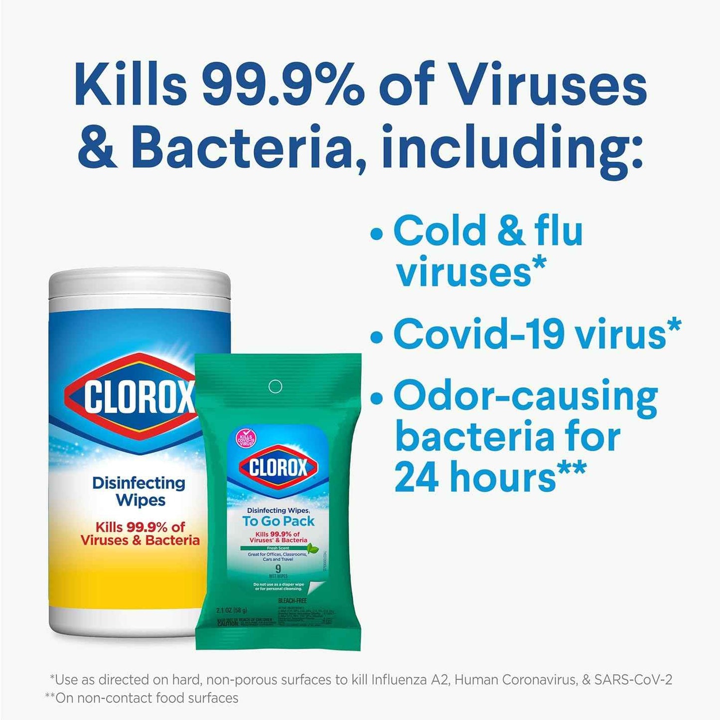 Clorox Disinfecting Wipes To Go Pack, Bleach Free