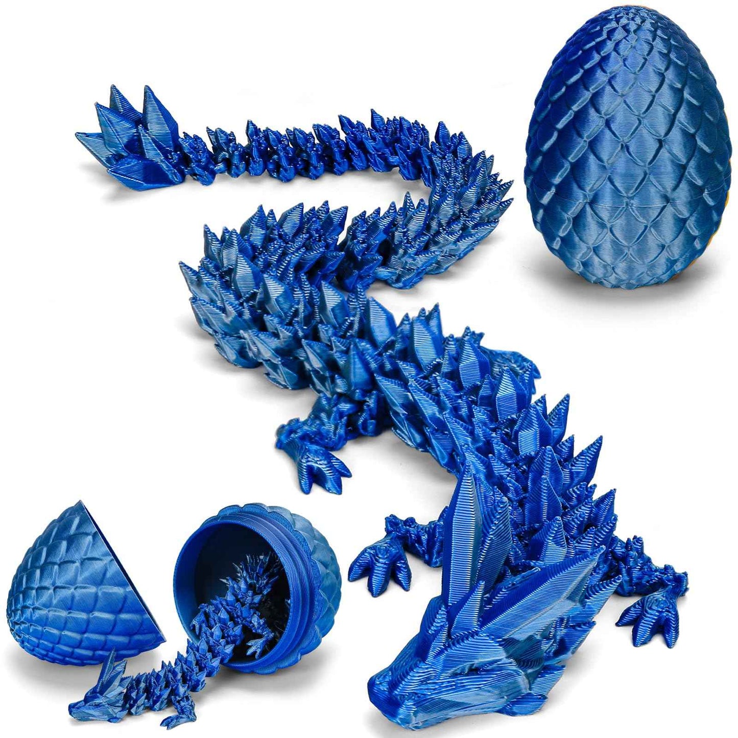 TBOLINE 12" 3D Printed Dragon Egg, Easter Basket Stuffers for Kids, Large Prefilled Easter Eggs, Stuffed Egg Hunt Fillers with Easter Toys, 3D Printer Animals Fidget Toys for Boys Teen 5-7 4-6 8-12