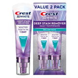 Crest 3D White Deep Stain Remover Toothpaste, Teeth whitening for Adults, 3.1oz, 2 Pack, Sensitivity Safe, Enamel Repair, Cavity Protection, Fluoride Toothpaste, Travel Size Toiletries