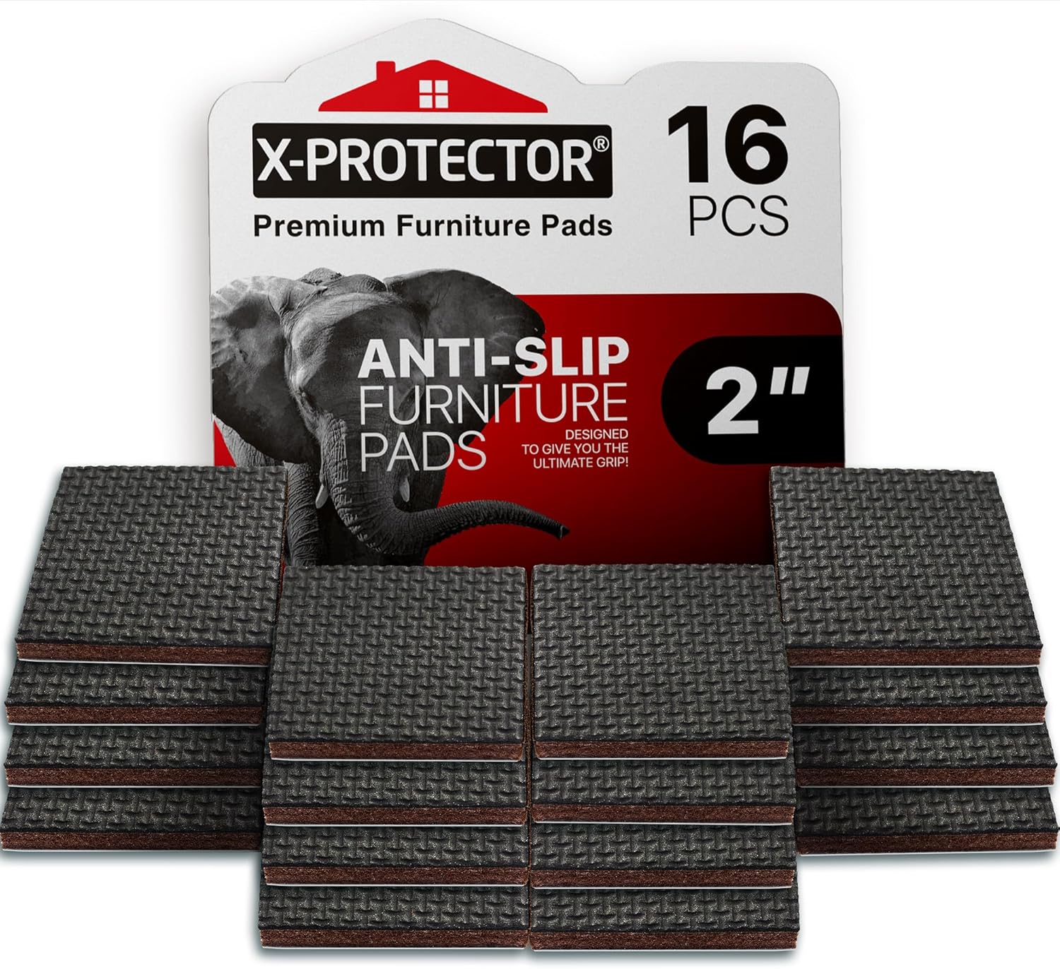 X-PROTECTOR_Non_Slip_Furniture_Pads_-_16_Premium_Furniture_Grippers_2"!_Self-Adhesive_Rubber_Feet_Furniture_Feet_-_Ideal_Non_Skid_Furniture_Pad_Floor_Protectors_-_Keep_Furniture_in_Place!