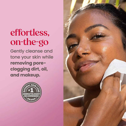 Burts Bees Micellar Towelettes, 100% Plant Based Cloth; 99% Natural Origin; Remove Makeup, Cleanse, Hydrate; No Greasy, Oily Residue; All Skin Types