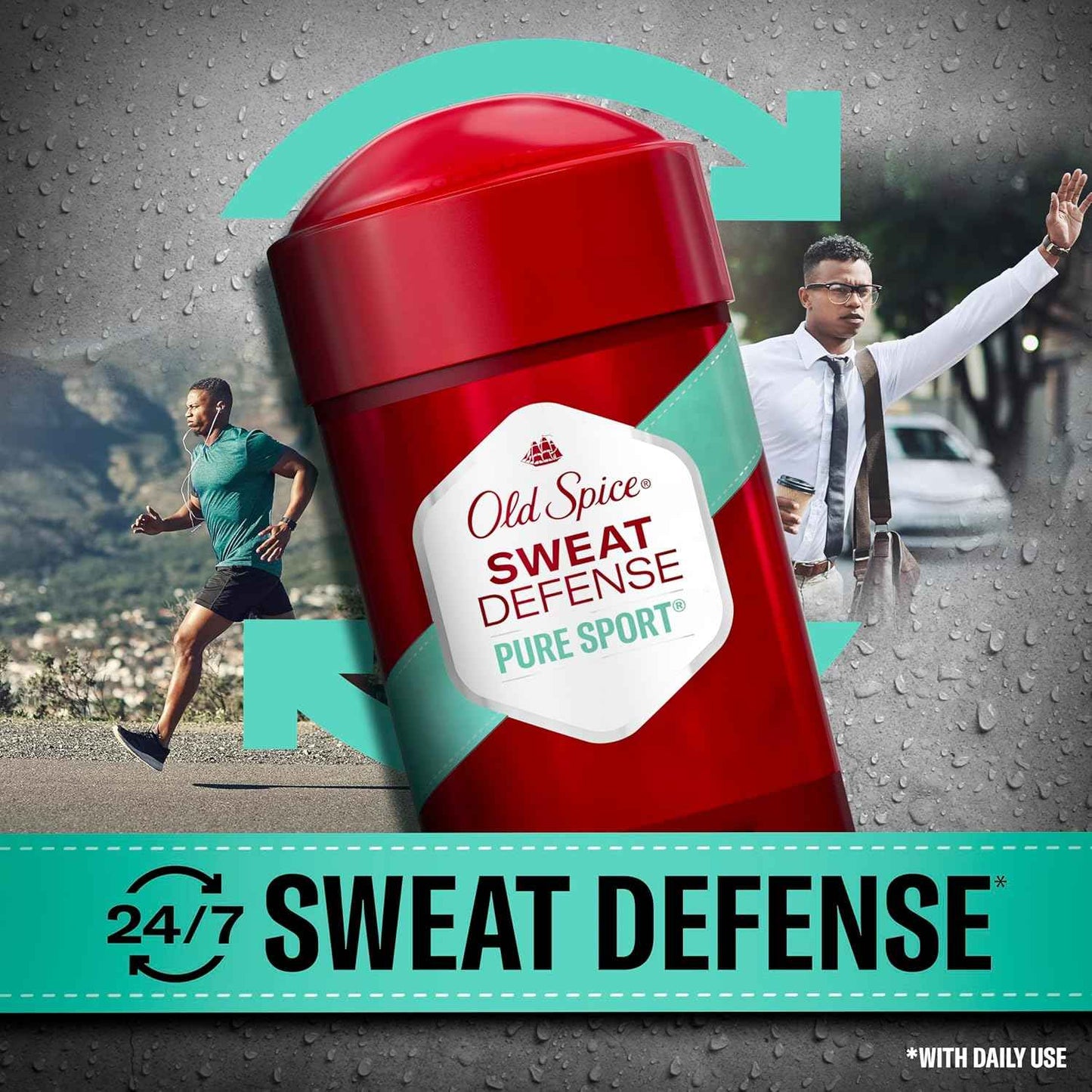 Old Spice Antiperspirant and Deodorant for Men, 24/7 Sweat and Odor Protection, Legendary Fragrance, Sweat Defense, Pure Sport Plus, 2.6 oz