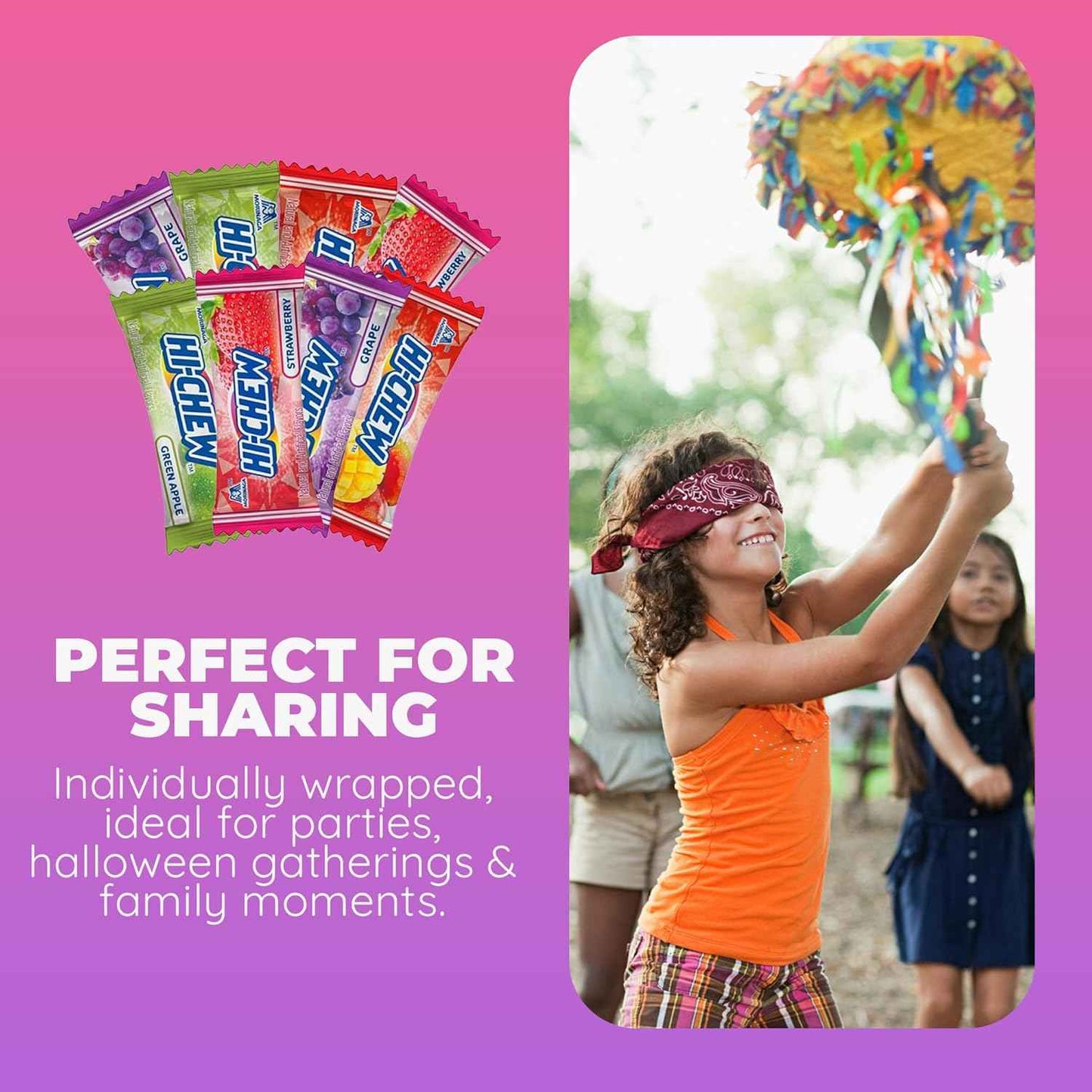 HI-CHEW Assorted, Green Apple Strawberry Mango Grape, Soft & Chewy Candy 2lb - 185+ Pieces Individually Wrapped - Made with Immensely Juicy Fruity Flavors