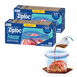 Ziploc Gallon Food Storage Freezer Bags, Stay Open Design, Easy to Fill