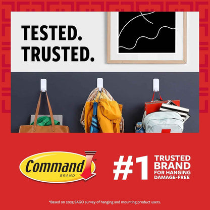 Command 15 lb & 10 lb Large and Medium Picture Hanging Strips, Damage-Free Hangers for Picture Frames, No Tools Required, Great for Home Room Wall Decor, White Adhesive