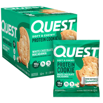 Quest Nutrition Protein Cookie, 15g Protein, 1g Sugar, 2g Net Carbs, Keto Friendly, High Protein, Low Carb; 12 Count