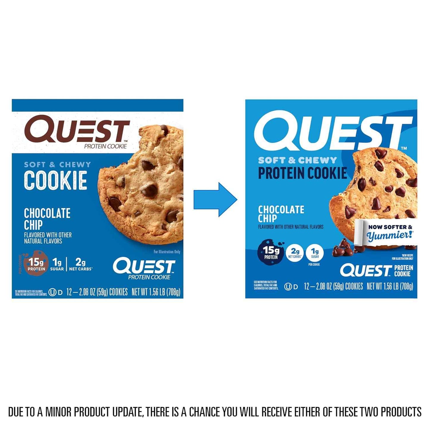 Quest Nutrition Protein Cookie, 15g Protein, 1g Sugar, 2g Net Carbs, Keto Friendly, High Protein, Low Carb; 12 Count