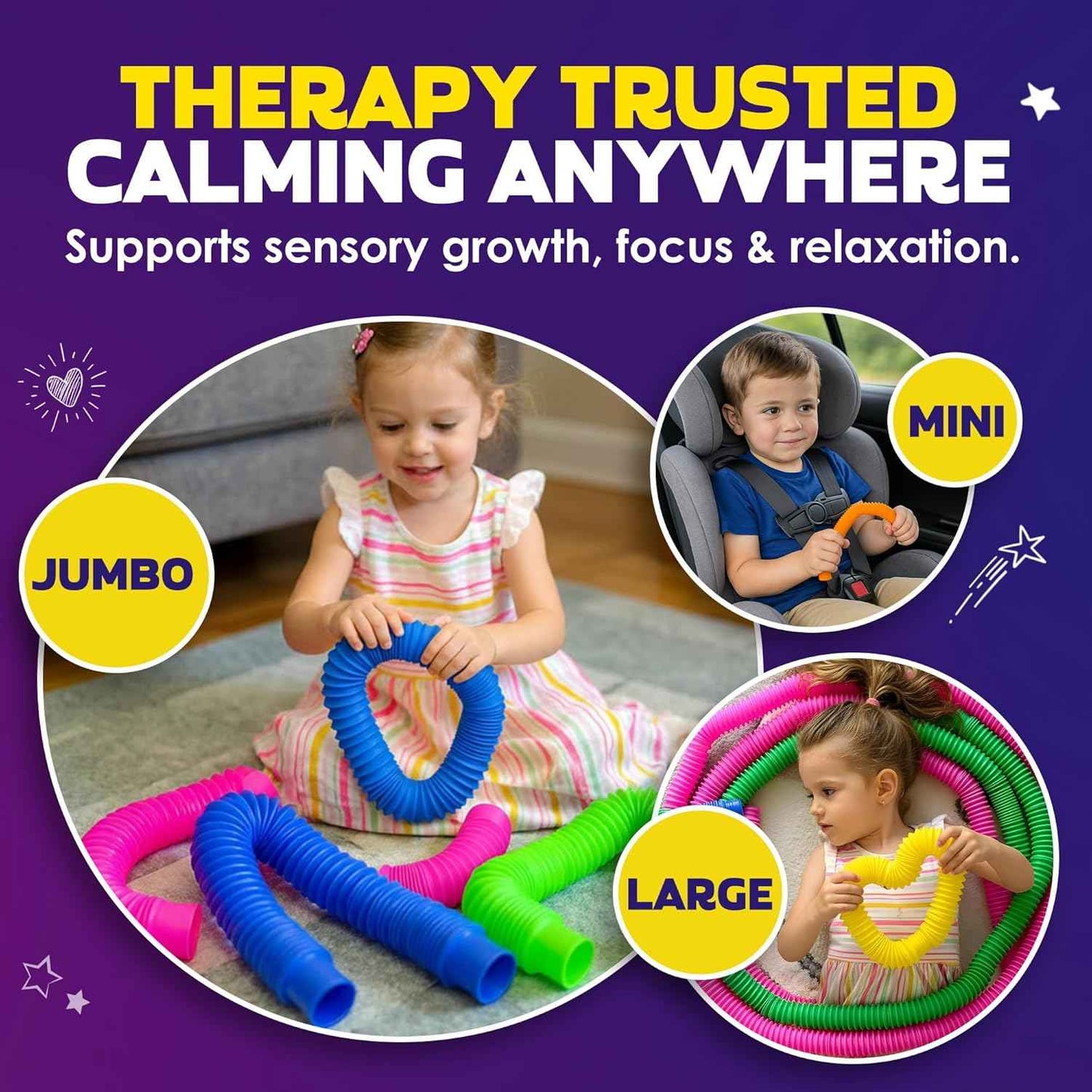 Nutty Toys Pop Tubes - Sensory Toys - Creative STEM Learning for Kids & Toddlers - Connect & Pop! Top ADHD Autism Fidget 2026, Best Boy & Girl Easter Basket Stuffers Gifts Idea