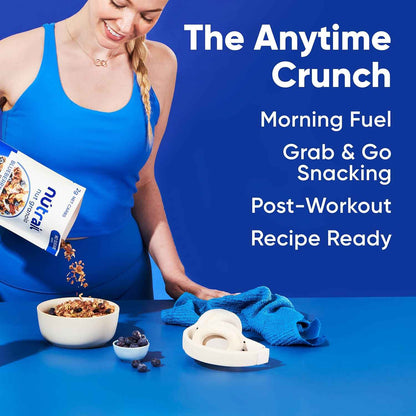NuTrail Nut Granola Cereal, Blueberry Cinnamon, No Sugar Added, Gluten Free, Grain Free, Keto, Low Carb, Healthy Breakfast Cereal 8 oz.