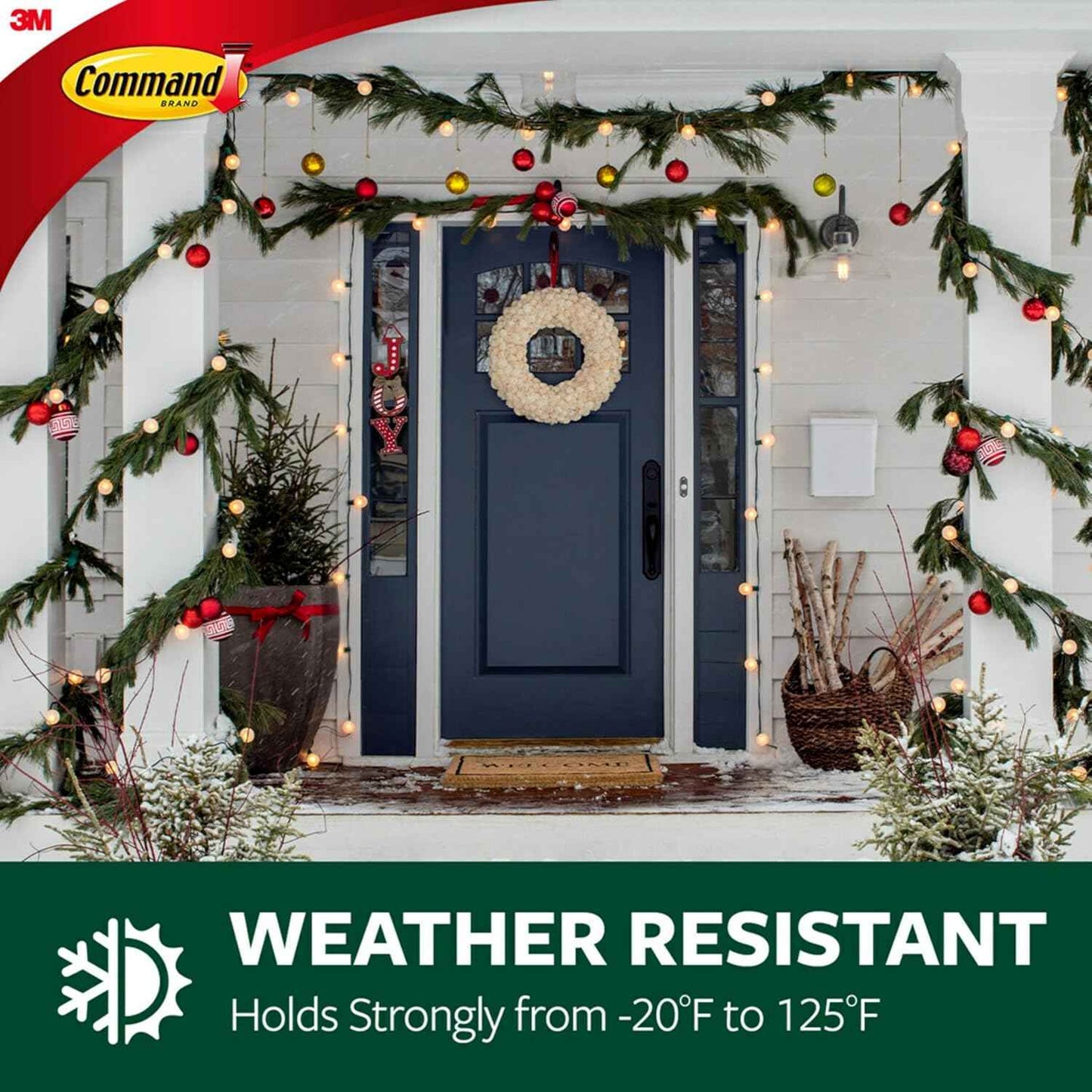 Command Terrace Hooks, 2 Hooks and 4 Strips, Damage-Free Hanging Wall Hook for Wall Decor, Holds up to 3 lb