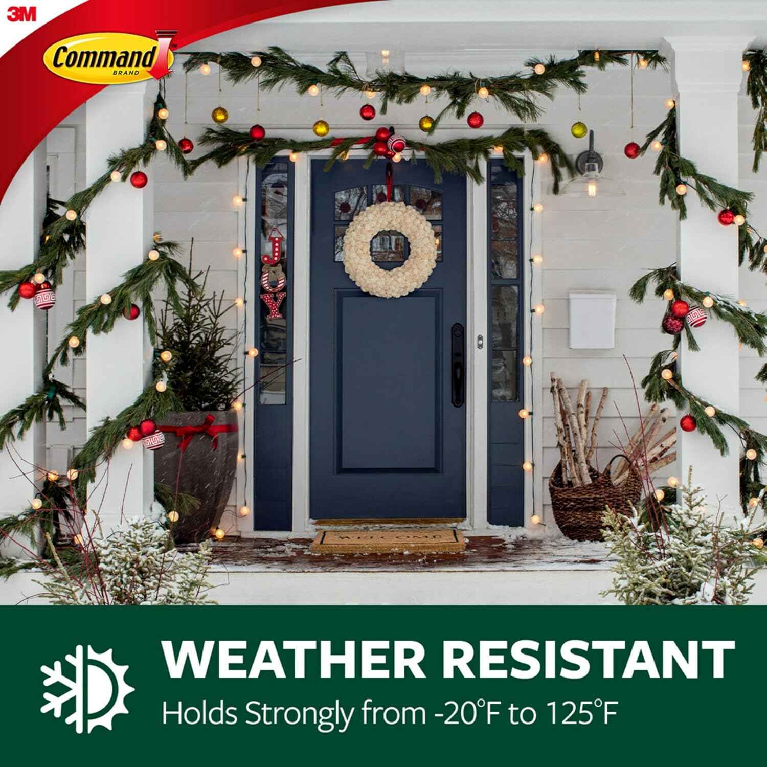 Command Terrace Hooks, 2 Hooks and 4 Strips, Damage-Free Hanging Wall Hook for Wall Decor, Holds up to 3 lb
