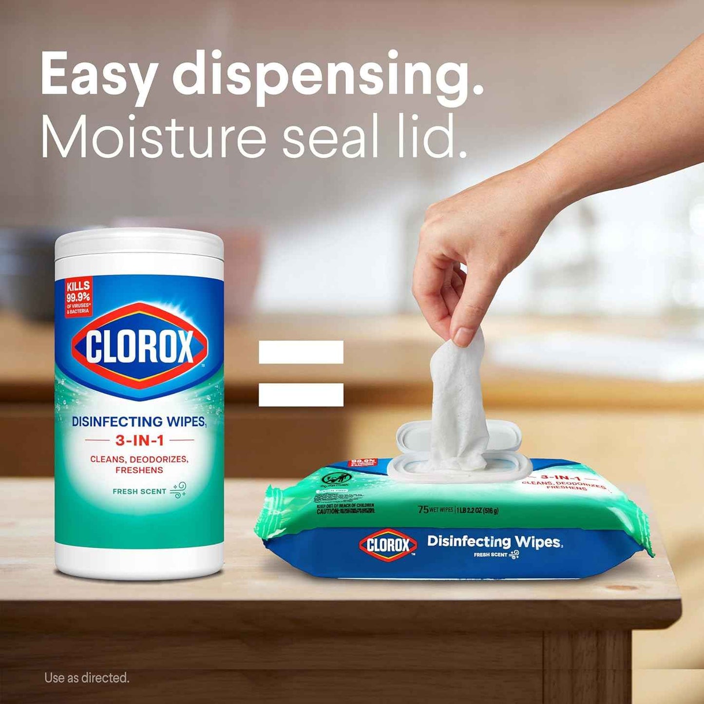 Clorox Disinfecting Wipes Flex Pack, Bleach Free, 75 Count
