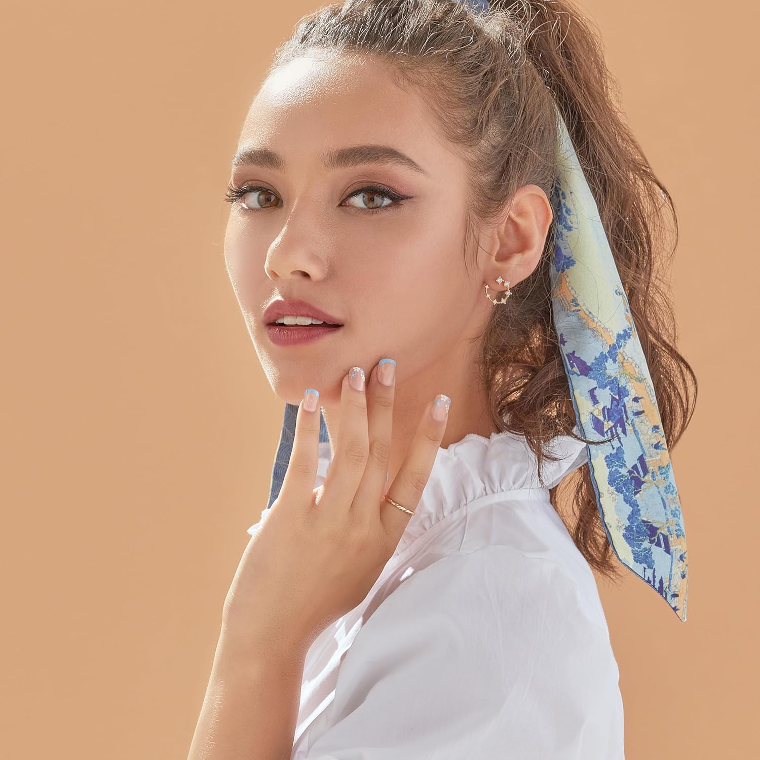 KISS_imPRESS_No_Glue_Mani_Press_On_Nails,_French,_'Snooze',_Blue,_Short_Size,_Squoval_Shape,_Includes_30_Nails,_Prep_Pad,_Instructions_Sheet,_1_Manicure_Stick,_1_Mini_File