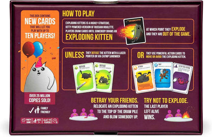 Exploding Kittens Party Pack - 2-10 Players - Ages 7+ - 15 Minutes to Play - Party & Family Card Game for Kids & Adults