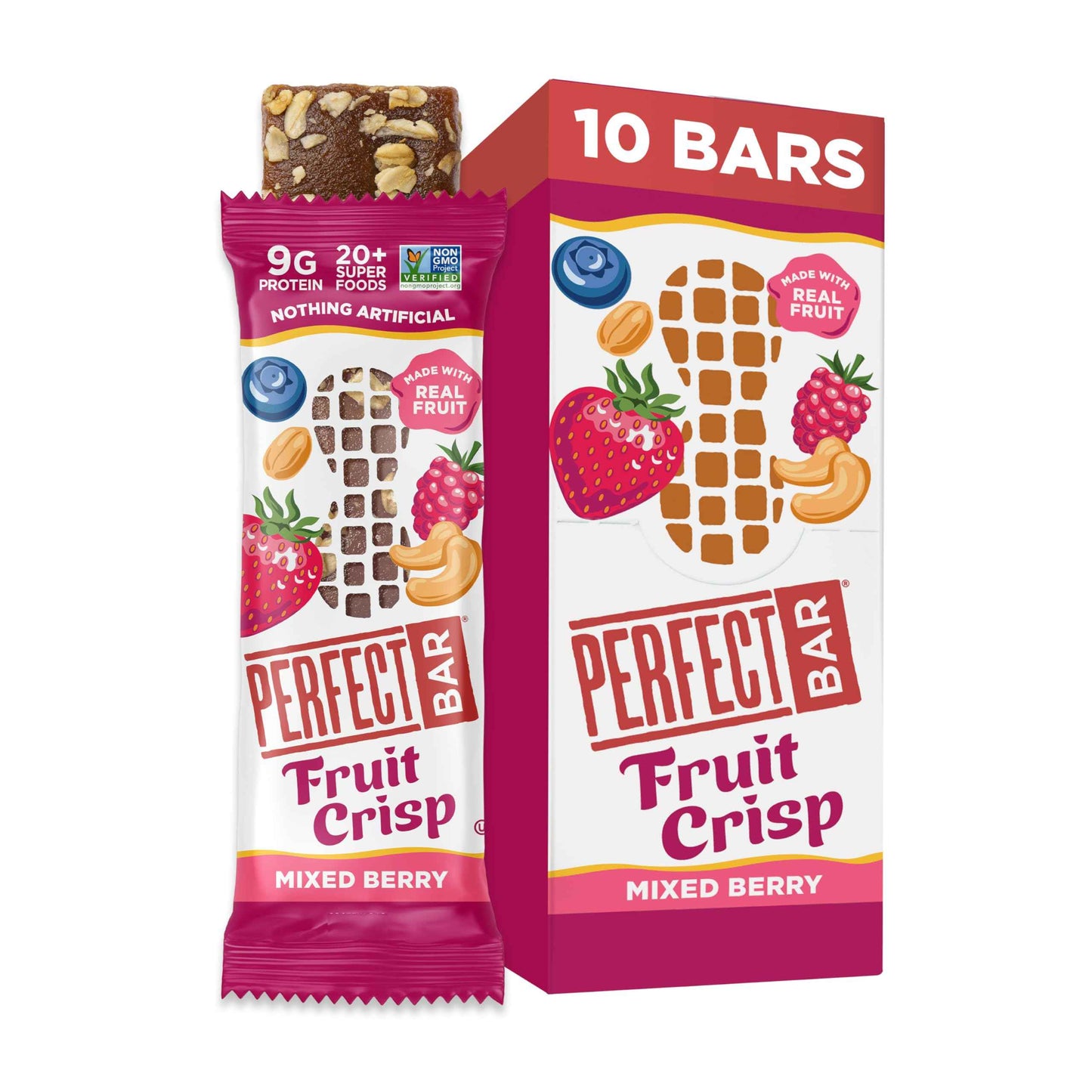 Perfect Bar Protein Bars, Gluten Free, Made with Organic Honey, Cookie Dough Texture, Refrigerated
