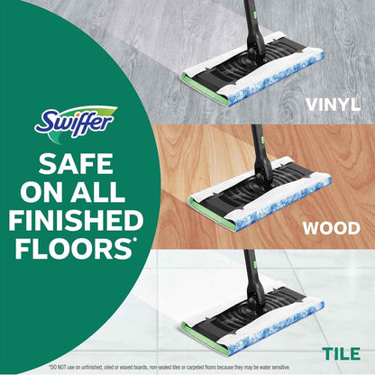 Swiffer 2-in-1 Multi-Surface Kit for Floor Cleaning, Includes 1 Sweeper Device, Dry Sweeping + Wet Mopping Heavy Duty Cloths