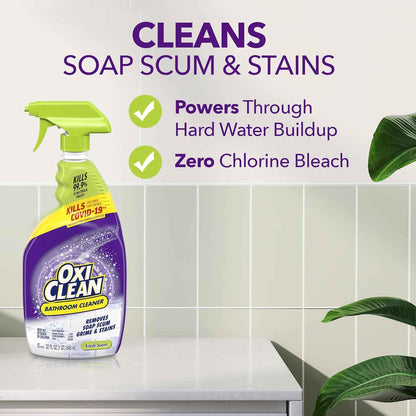 OxiClean Bathroom Cleaner, Shower, Tub & Tile, Powered by OxiClean Stainfighters, 32 oz