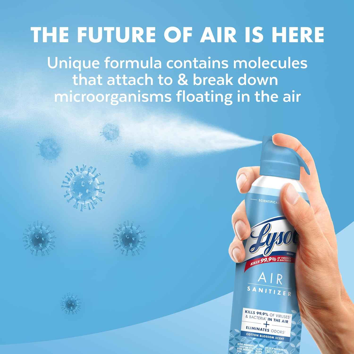 Lysol Air Sanitizer Spray with Bacterial Odor Eliminator for Home & Office, Sanitizing Air Spray, Air Freshener Alternative