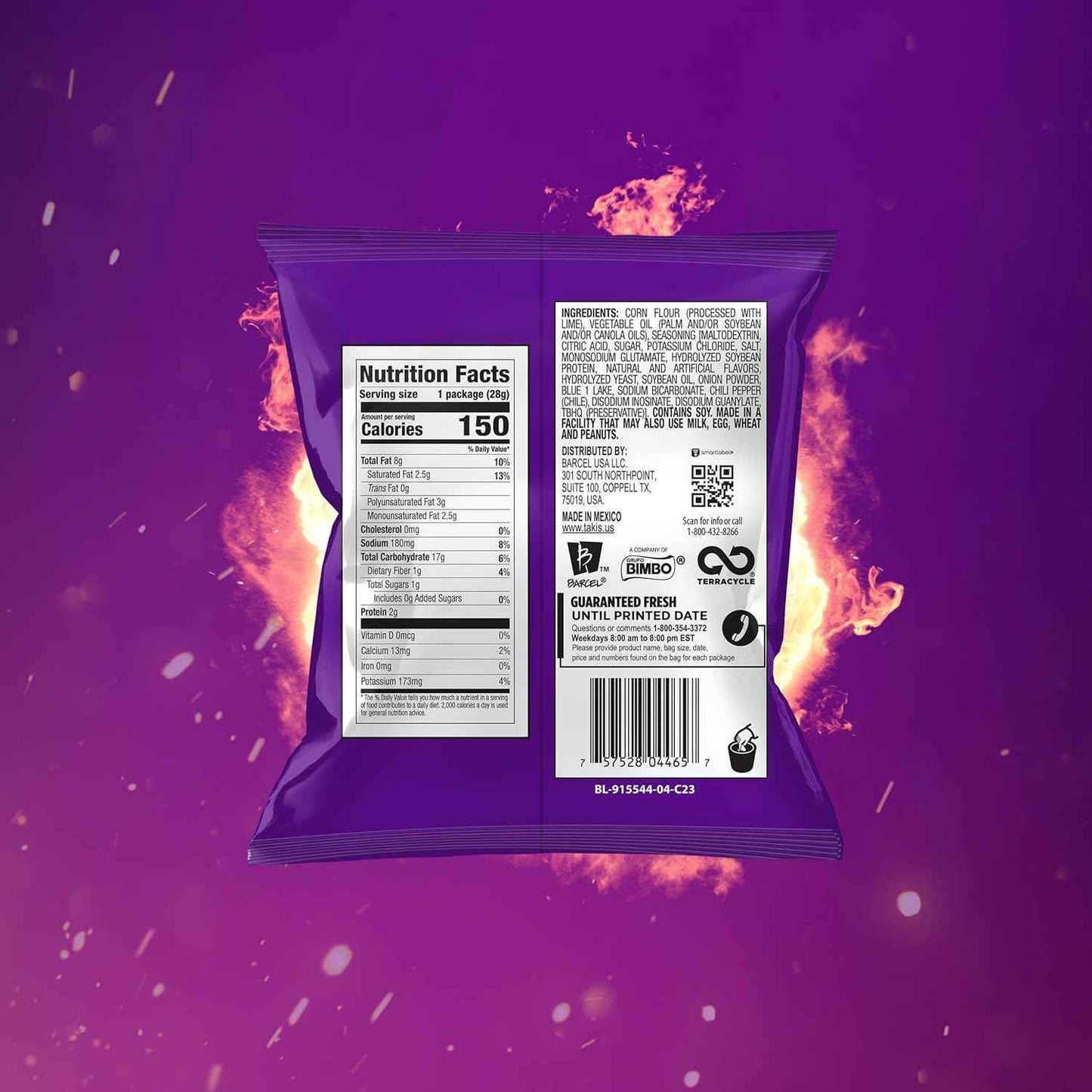 Takis 40 pc / 1 oz Multipack -Flavored Extreme Spicy Rolled Tortilla Chips - Individual Bags, Perfect for Tailgates, Parties, Lunchboxes or Lunches