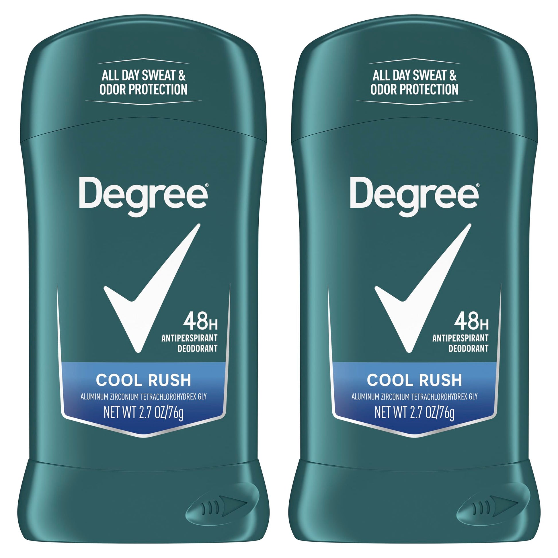 Degree Men Original Antiperspirant Deodorant Cool Rush Twin Pack 48-Hour Sweat &amp;amp; Odor Protection Antiperspirant For Men 2.7 oz