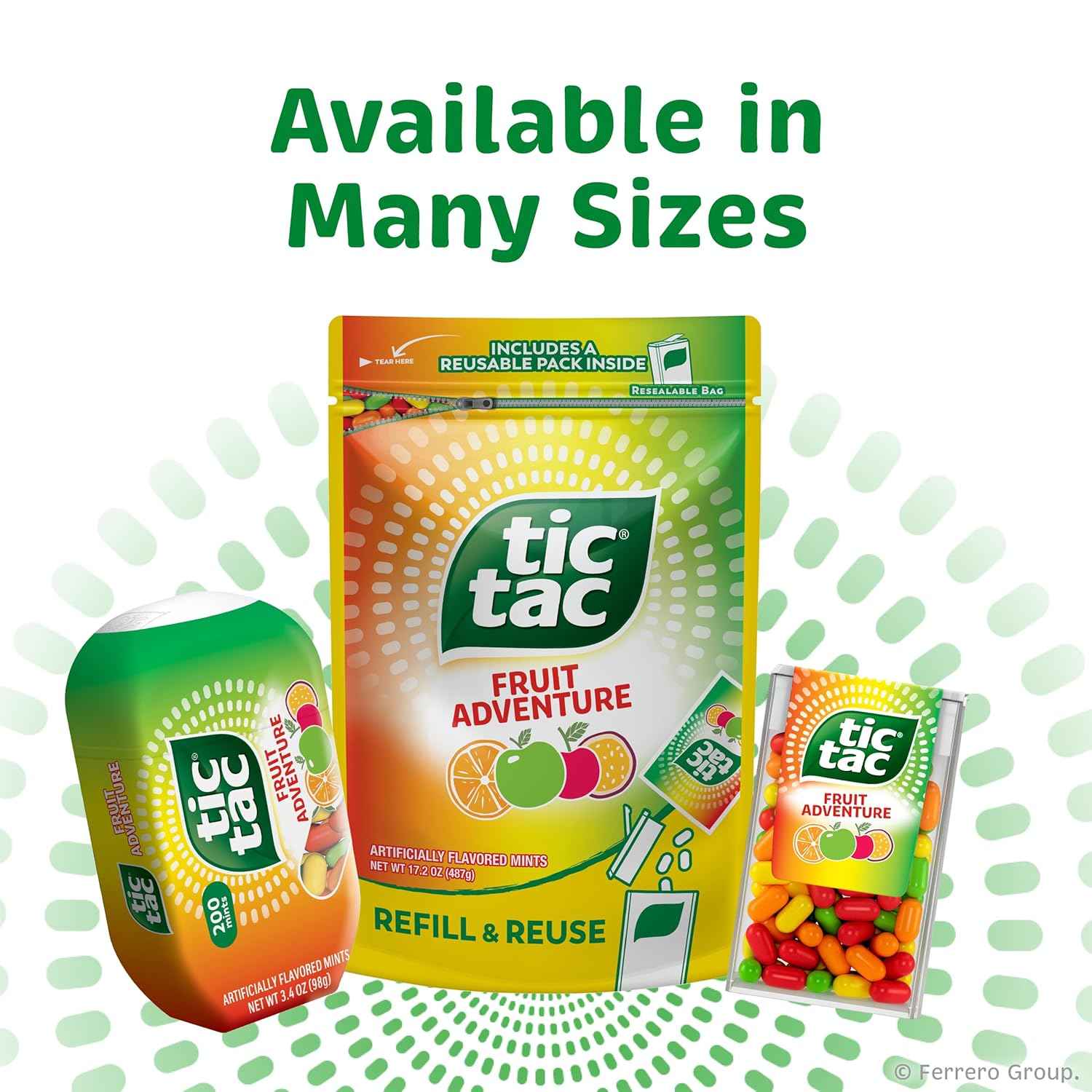 Tic Tac Fruit Adventure, On-the-Go Pocket-Sized Mints, 100 pieces GMO Free