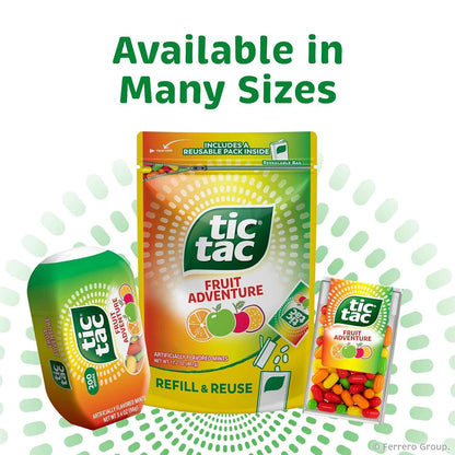 Tic Tac Fruit Adventure, On-the-Go Pocket-Sized Mints, 100 pieces GMO Free