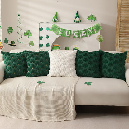 DFXSZ_St_Patricks_Day_Pillow_Covers_18x18_inch_Set_of_2_St_Patricks_Day_Decorations_Green_Shamrock_Soft_Plush_Faux_Fur_Jacquard_Throw_Pillows_for_Bedroom_Sofa_Holiday_Festivals_Home_Decor_PTK021A18