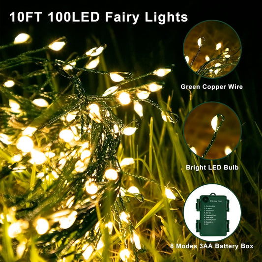 Battery_Operated_Christmas_Lights,_10FT_100_Micro_LEDs_Fairy_Lights_with_8_Modes_and_Timer,_Green_Copper_Wire_for_Indoor_Outdoor_Christmas_Tree_Wreath_Garland_Garden_Party,Warm_White
