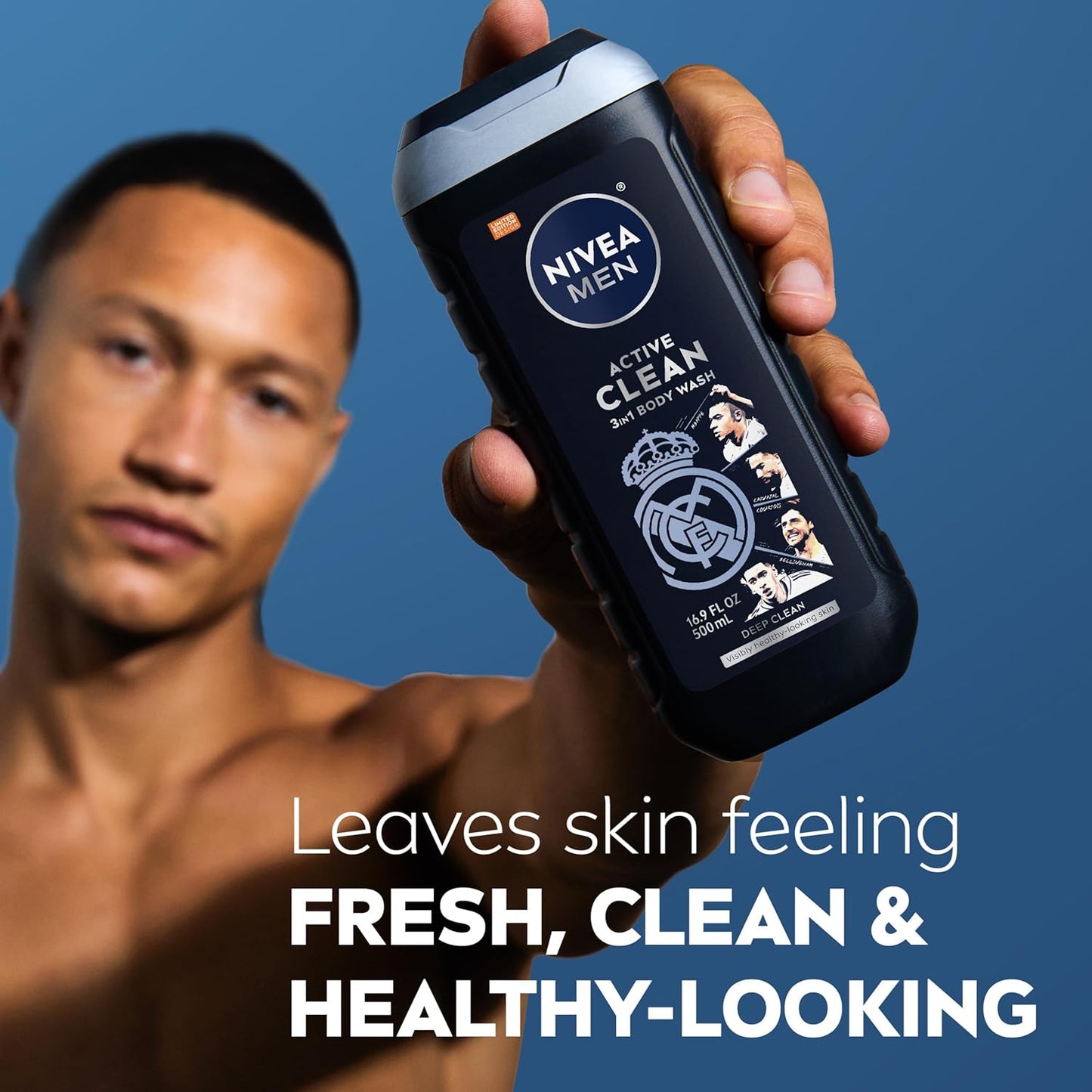 NIVEA_MEN_Real_Madrid_Limited_Edition_Design_Active_Clean_Body_Wash_with_Natural_Charcoal_for_Normal_to_Oily_Skin,_3-in-1_Charcoal_Body_Wash,_Face_and_Hair,_16.9_Fl_Oz_Bottle,_Pack_of_3