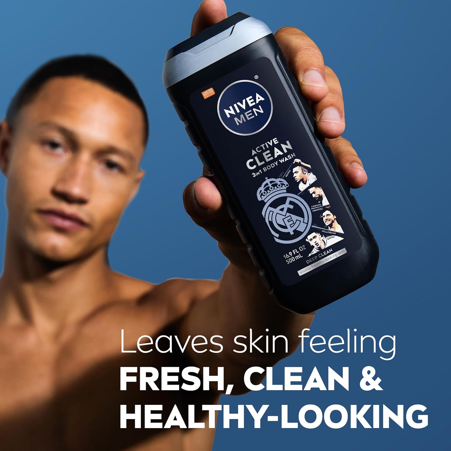 NIVEA_MEN_Real_Madrid_Limited_Edition_Design_Active_Clean_Body_Wash_with_Natural_Charcoal_for_Normal_to_Oily_Skin,_3-in-1_Charcoal_Body_Wash,_Face_and_Hair,_16.9_Fl_Oz_Bottle,_Pack_of_3