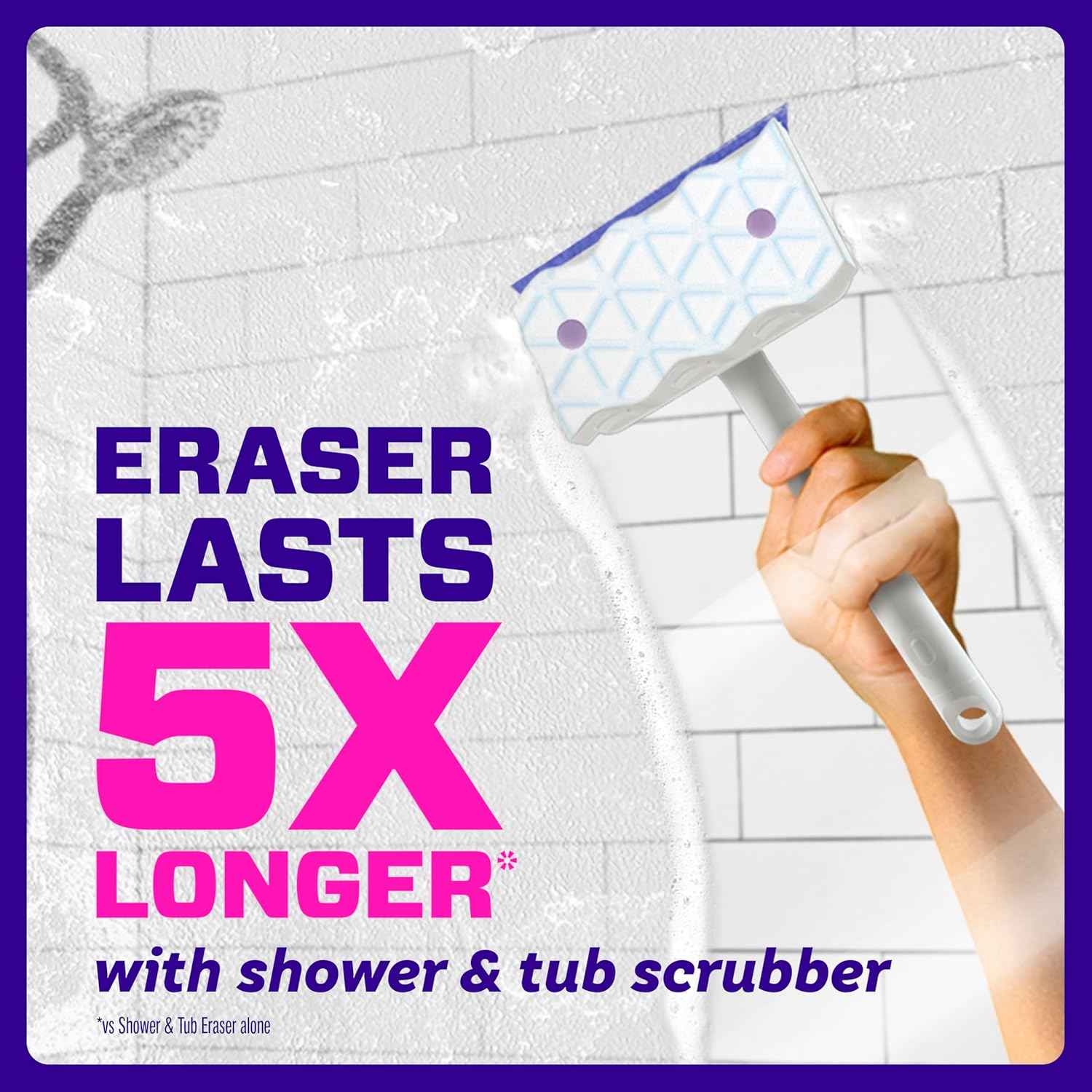 Mr. Clean Magic Eraser Sponge, Bathroom, Shower, Tub Cleaner, Soap Scum Remover, Bathroom Cleaning Supplies, Dawn Cleaning Power with Lavender Scent, Shower & Tub