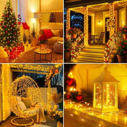 btfarm_Fairy_Lights_Plug_in_with_Remote,_33FT_100_LED_Outdoor_Twinkle_Lights_Waterproof_with_Timer,_8_Modes_Indoor_String_Lights_for_Bedroom_Patio_Garden_Wedding_Christmas_Decoration,_Warm_White