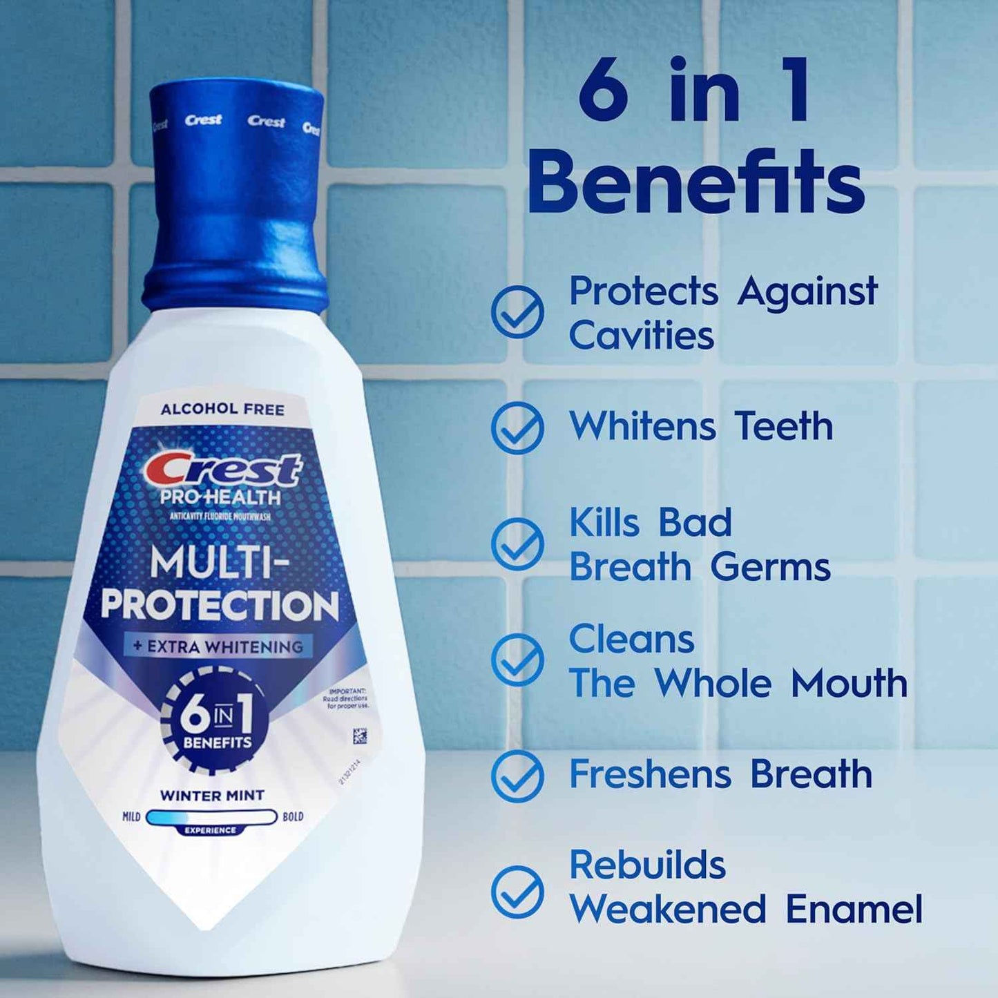 Crest Pro-Health Advanced Mouthwash, Alcohol Free, Extra Whitening, Energizing Mint Flavor