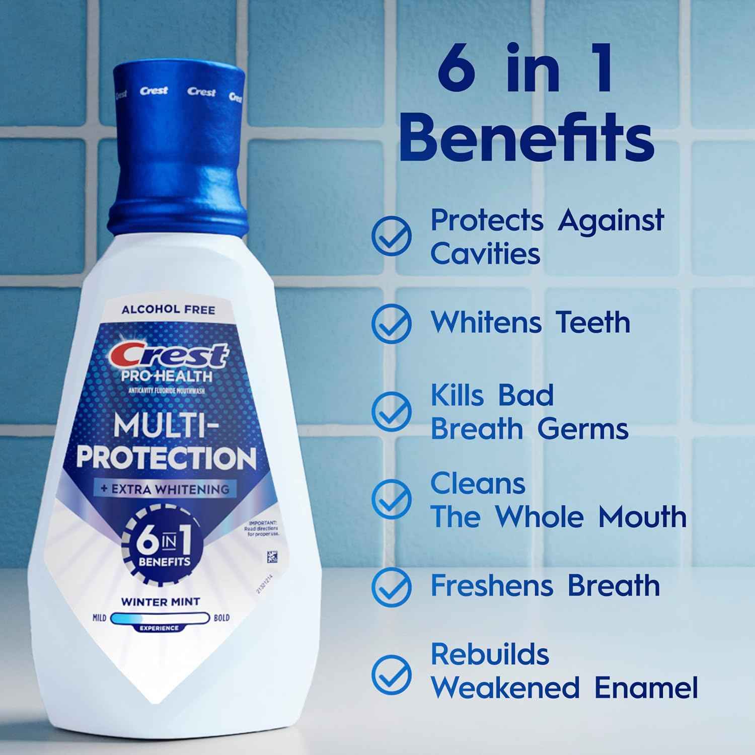 Crest Pro-Health Advanced Mouthwash, Alcohol Free, Extra Whitening, Energizing Mint Flavor