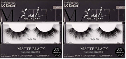 KISS Matte Black, False Eyelashes, 16mm, Includes 1 Pair Of Lash, Easy to Apply, Reusable Lash Clusters