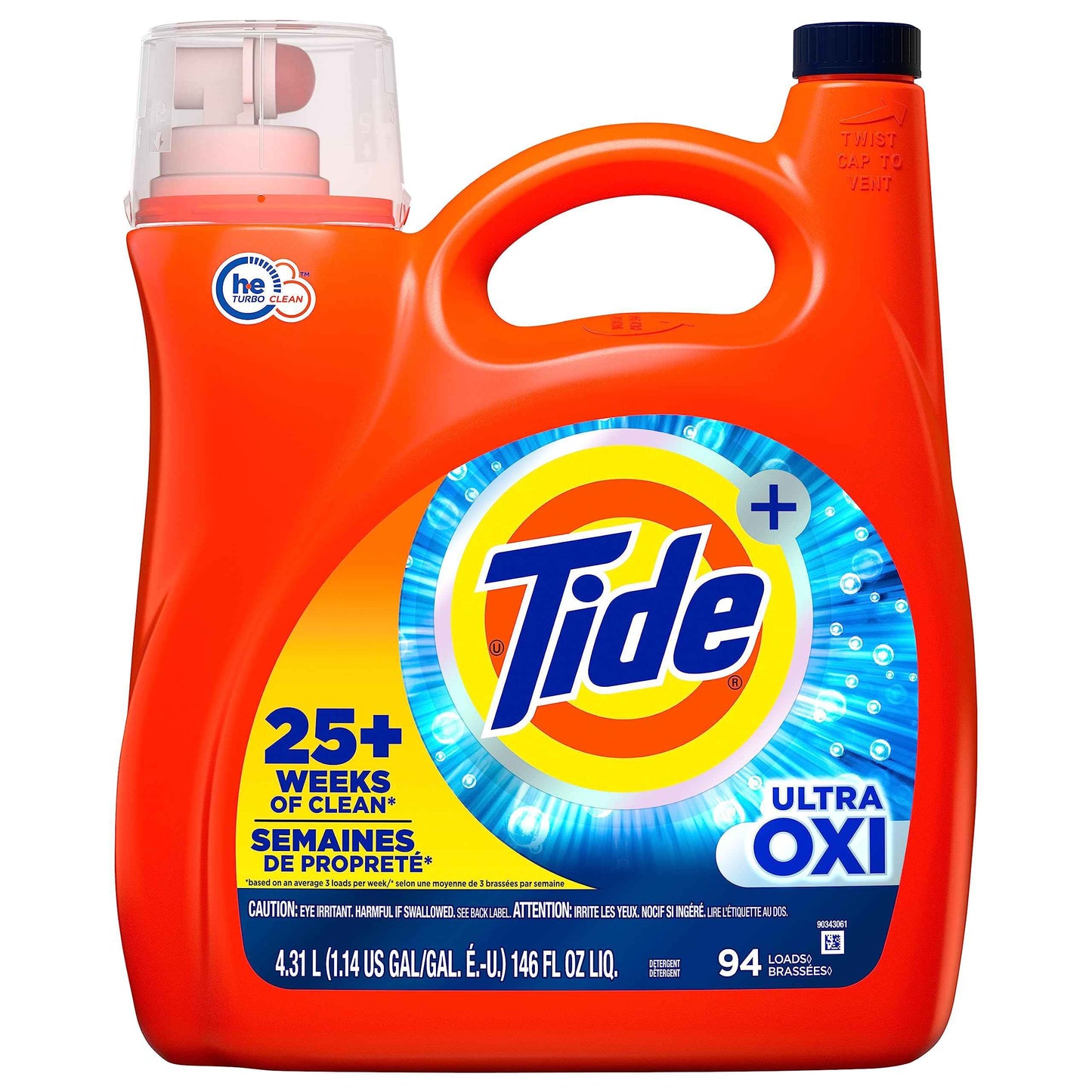 Tide Ultra Oxi Boost Liquid Laundry Detergent, Advanced Stain Remover, Laundry Detergent Liquid with Extra Oxi Power