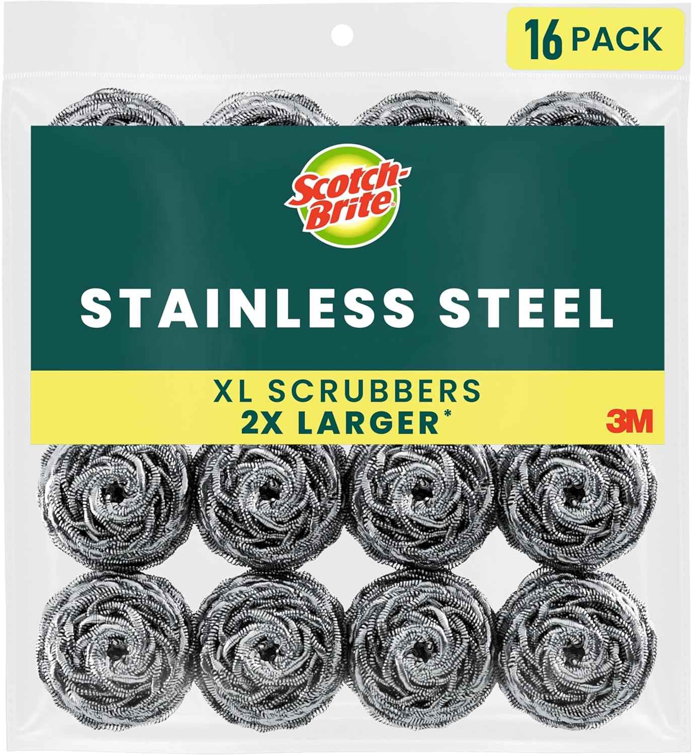 Scotch-Brite, Scouring Pads for Cleaning Tough Baked-On Messes, Metal Scrubbers for Cleaning Dishes