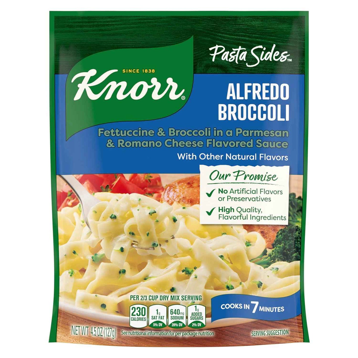 Knorr Pasta Sides Alfredo Broccoli Fettuccine For Delicious Quick Pasta Side Dishes 4.5 oz