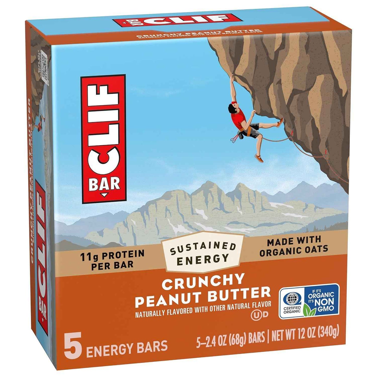 CLIF BAR - Energy Protein Bars - Crunchy Peanut Butter - Made with Organic Oats - Energy Bars - Non-GMO - (5 Pack)