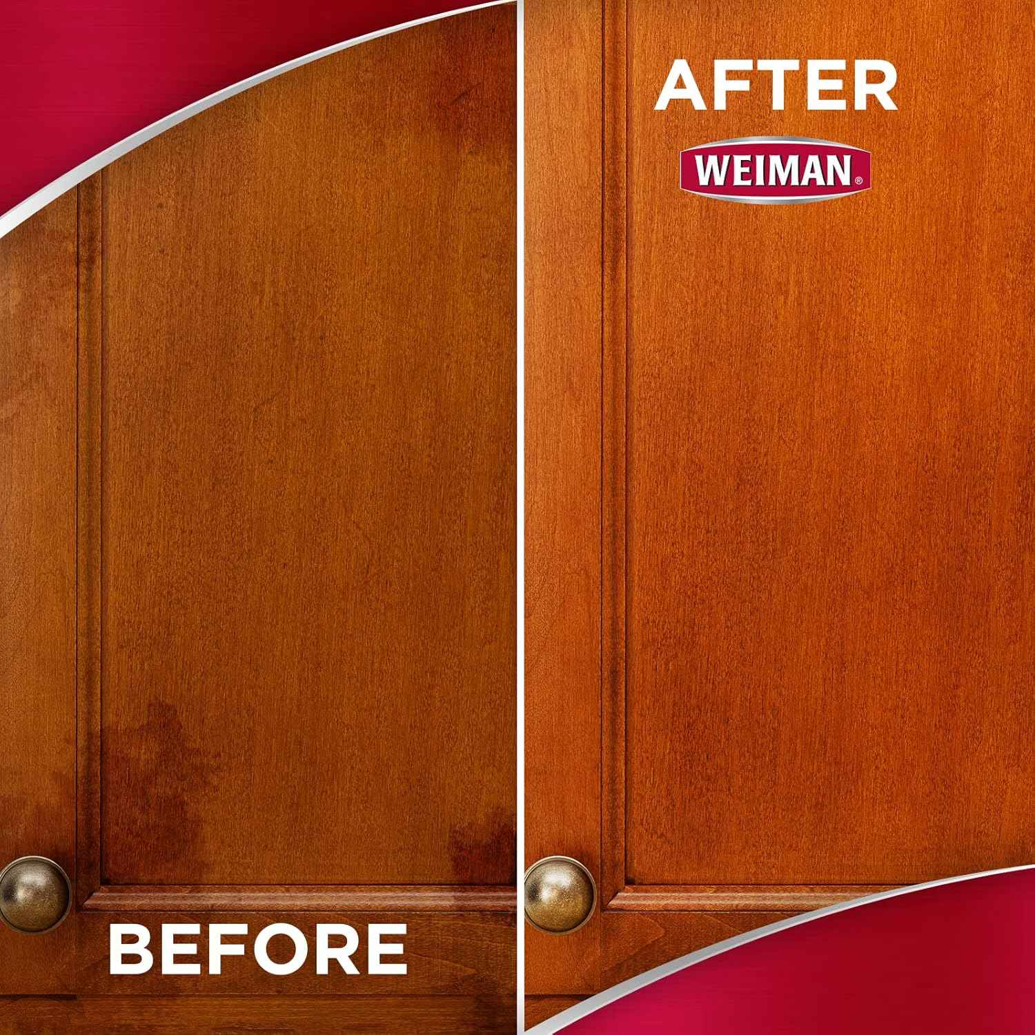 Weiman Cabinet and Wood Cleaner, Shine, Clean and Protect Spray - For Wood Cabinets, Furniture, Tables, Baseboards, Trim