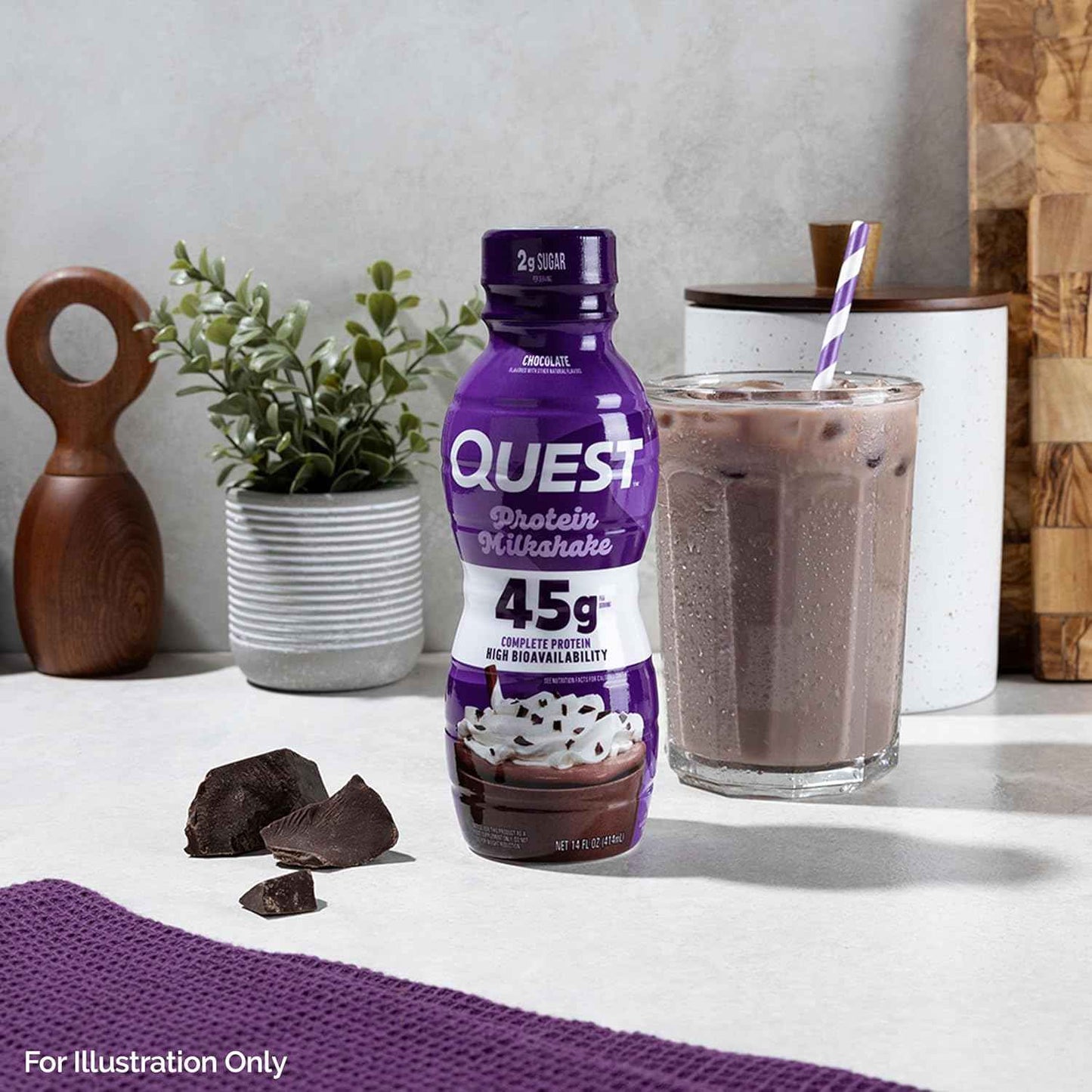 Quest Nutrition Protein Shake, 45g Protein, 2g Sugar, 4g Net Carbs, Ready to Drink, Gluten Free