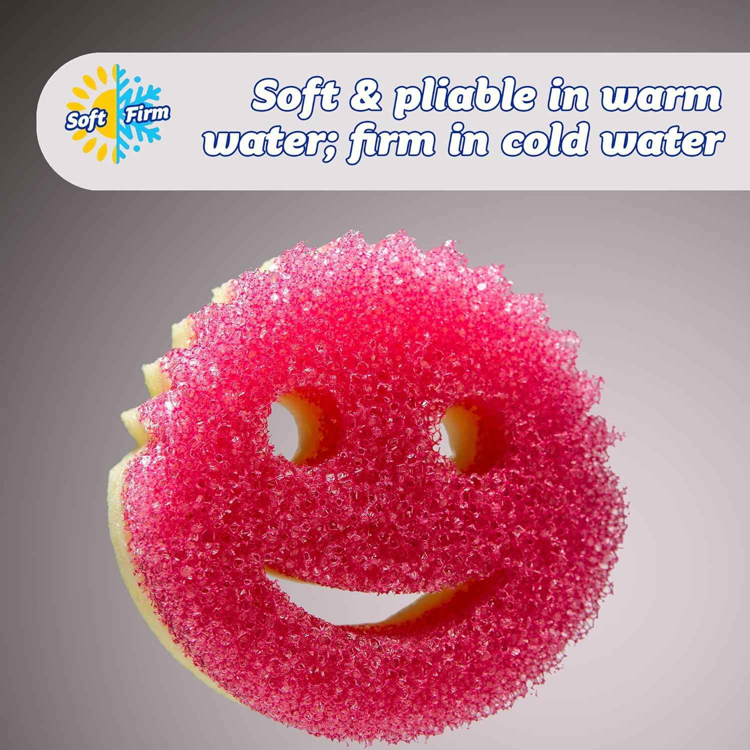 Scrub Daddy Dual Sided Texture Changing Sponge/Scrubber - Super Absorbent Sponge Side - Scrub Mommy (Pink) - 1 Count