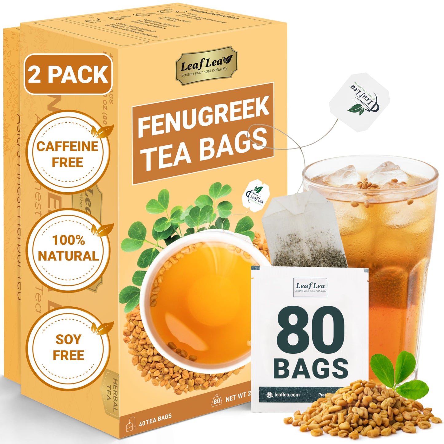 Fenugreek Seed Tea - 80 Tea Bags (Pack of 2)