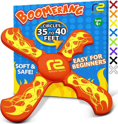 Fun Boomerang for Kids - Easter Basket Stuffers - Soft & Easy to Use - Best Gifts for 6 7 8 9 10 Year Old Boys & Girls + 2026 Top Toys for Boys Age 8-12 - Fun Outdoor Toy for Boys Girls Gift Ideas