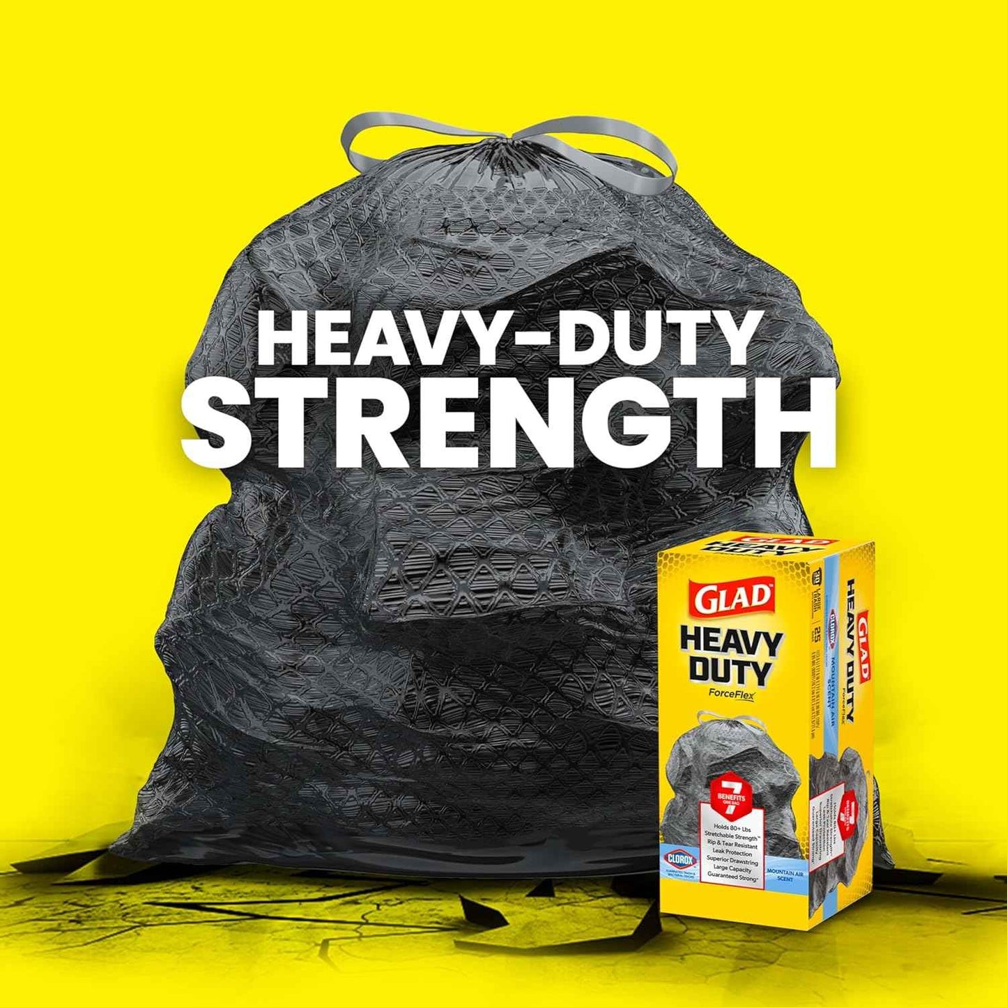 Glad ForceFlex Heavy Duty Trash Bags With Clorox