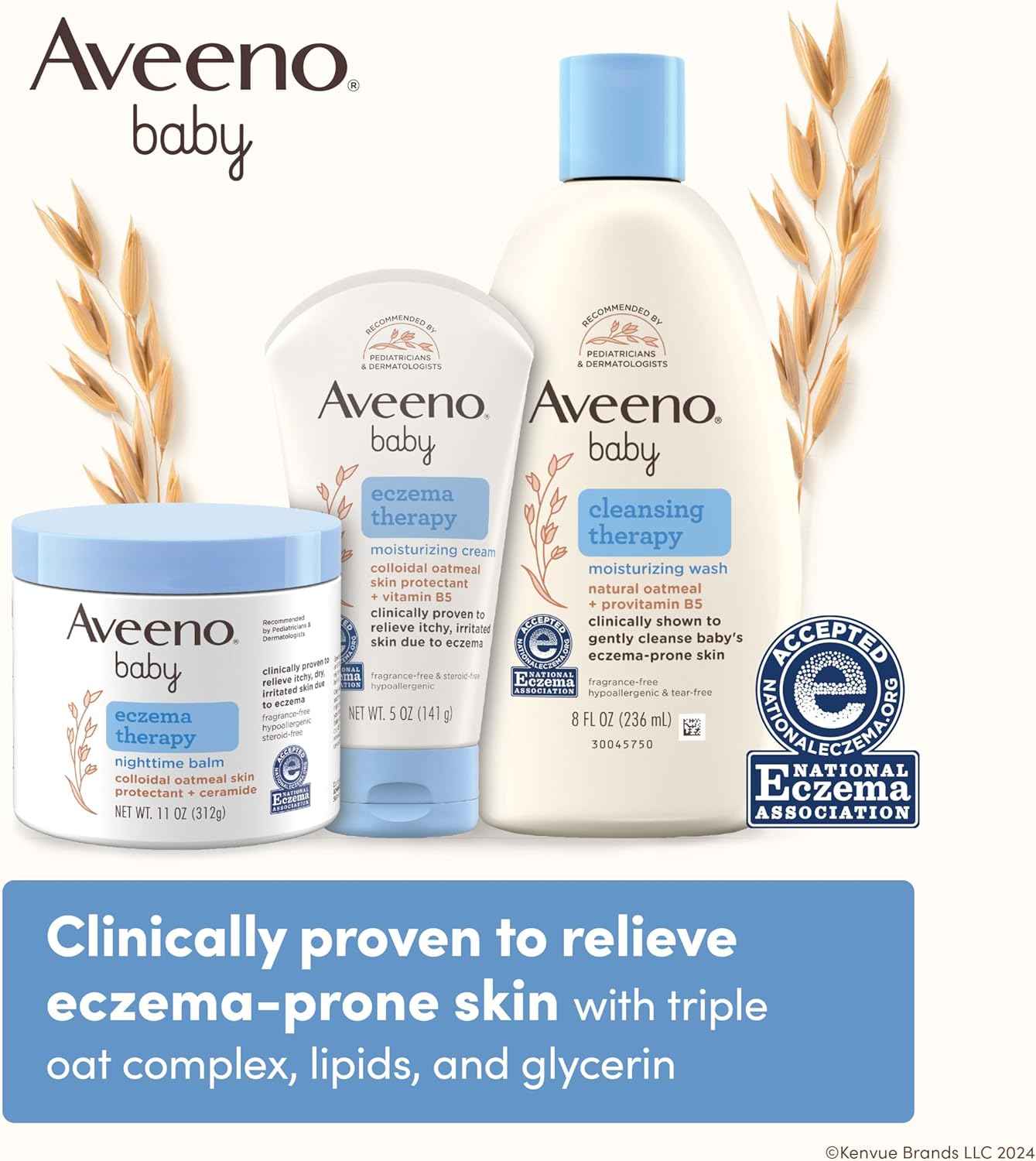 Aveeno Baby Eczema Therapy Moisturizing Cream, Natural Colloidal Oatmeal & Vitamin B5, Baby Cream for Dry, Itchy, Irritated Skin Due to Eczema, Paraben- & Steroid-Free