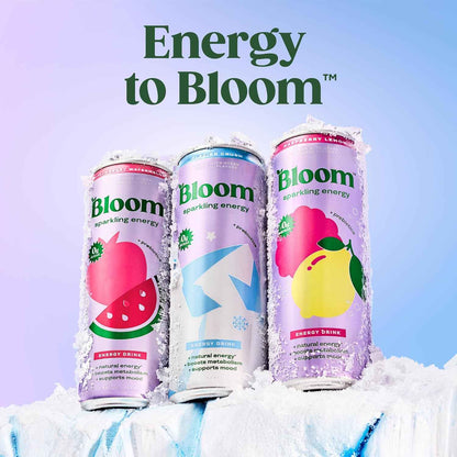 Bloom Nutrition Sparkling Energy Drink - Natural Caffeine, Zero Sugar, 180mg - Antioxidant-Rich with Green Coffee Bean, Green Tea Extract, Prebiotics