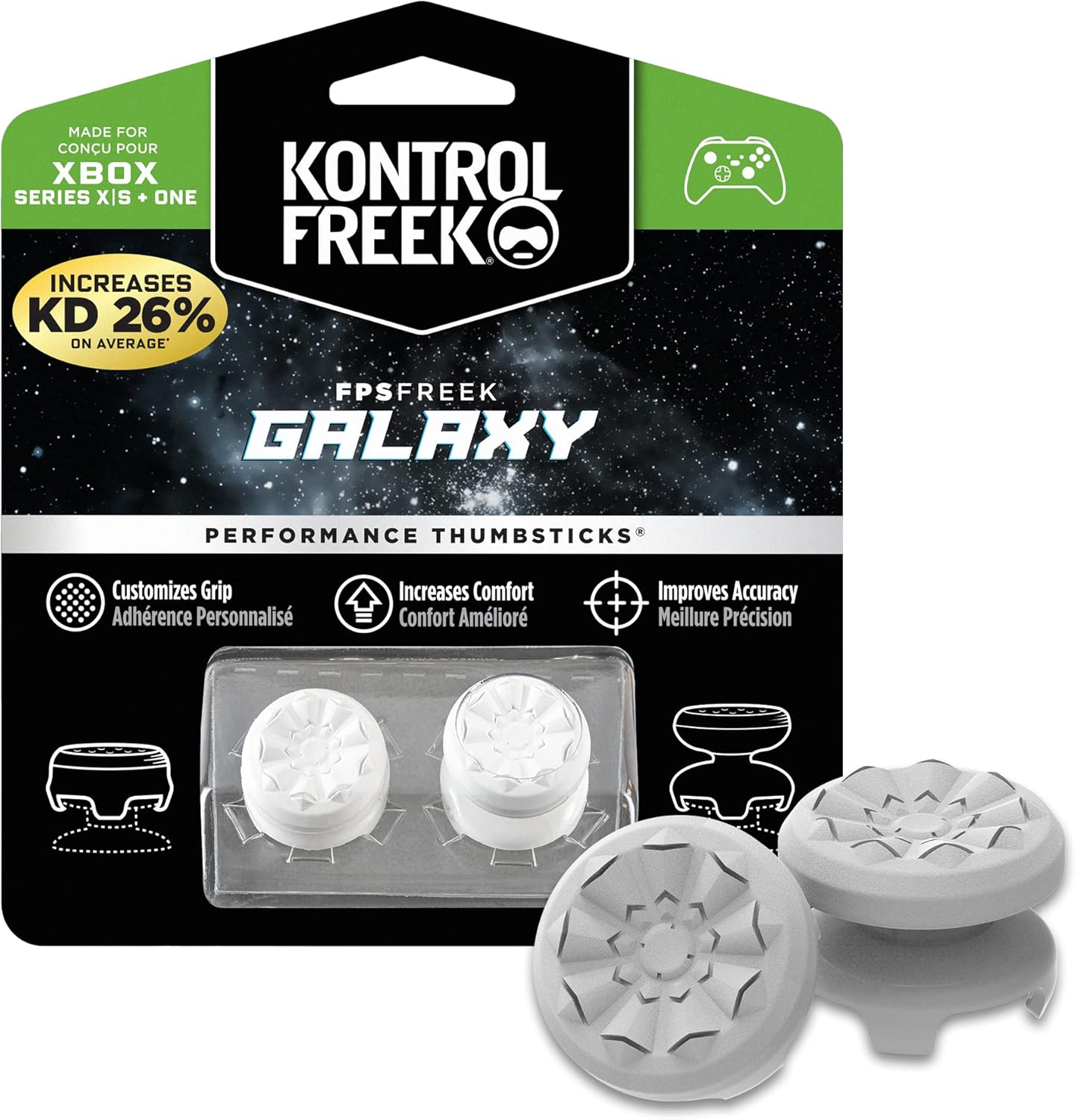 KontrolFreek_FPS_Freek_Galaxy_White_for_Xbox_One_and_Xbox_Series_X_Controller_|_Performance_Thumbsticks_|_1_High-Rise,_1_Mid-Rise_|_White