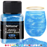 NiHome Edible Food-Grade Glimmer Powder Glitter Luster Dust Metallic Food Decorating Sprinkle Glimmery Dust for Drink Wine Beverage Cake Candy Dessert Bakery Restaurant Vegan (0.18oz/5g, Pink)