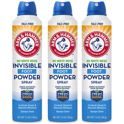 Arm & Hammer Invisible Foot Powder Spray, Clear Talc-Free Sweat Control, Odor Eliminating Foot Spray For Men & Women, 7 Oz